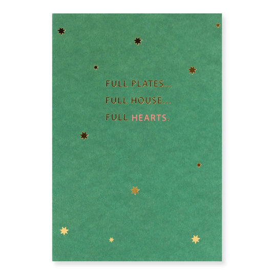 Hallmark Christmas Card - House, Hearts & Plates