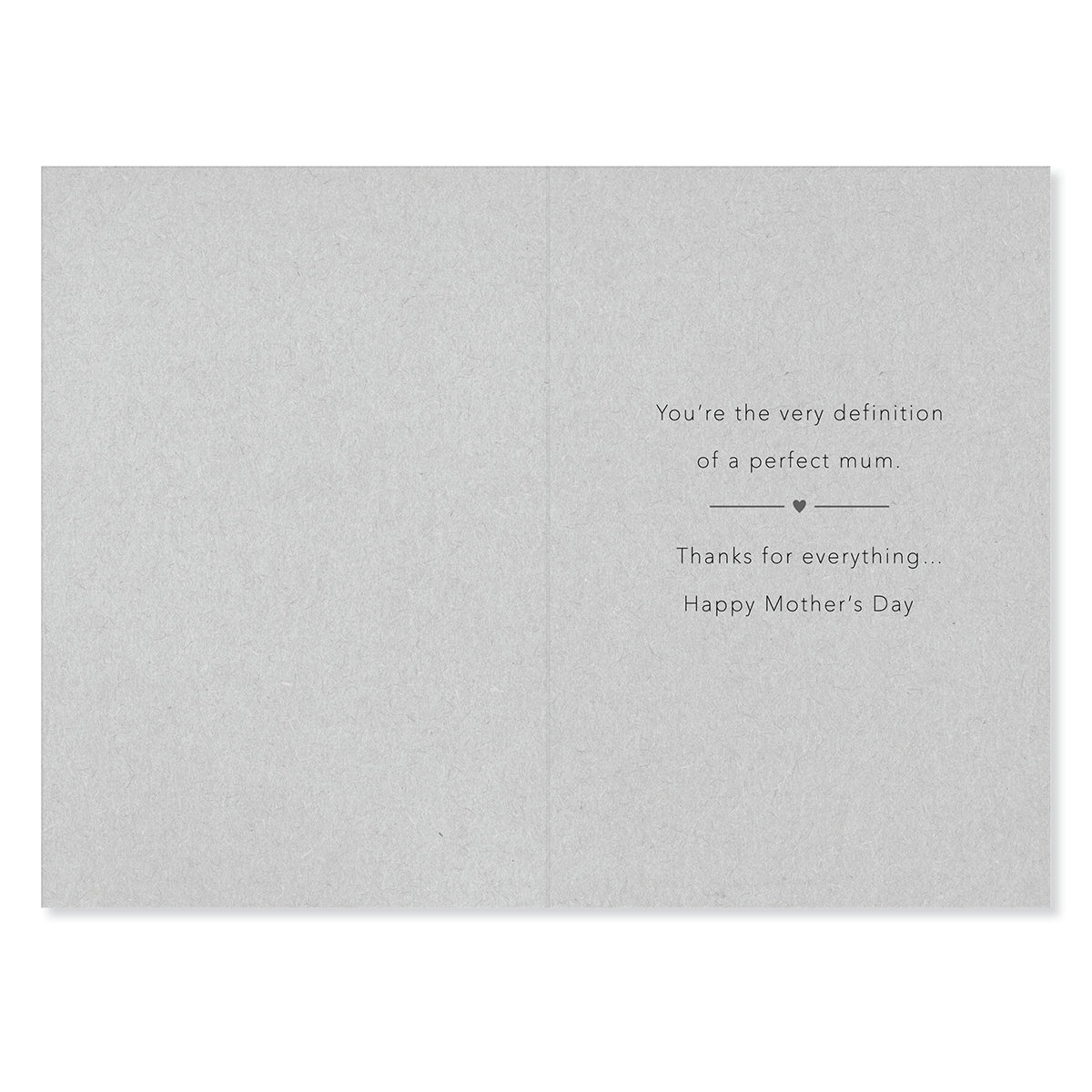 Hallmark Mother's Day Card - MUM inside message with grey paper, featuring heartfelt note and elegant font detail.