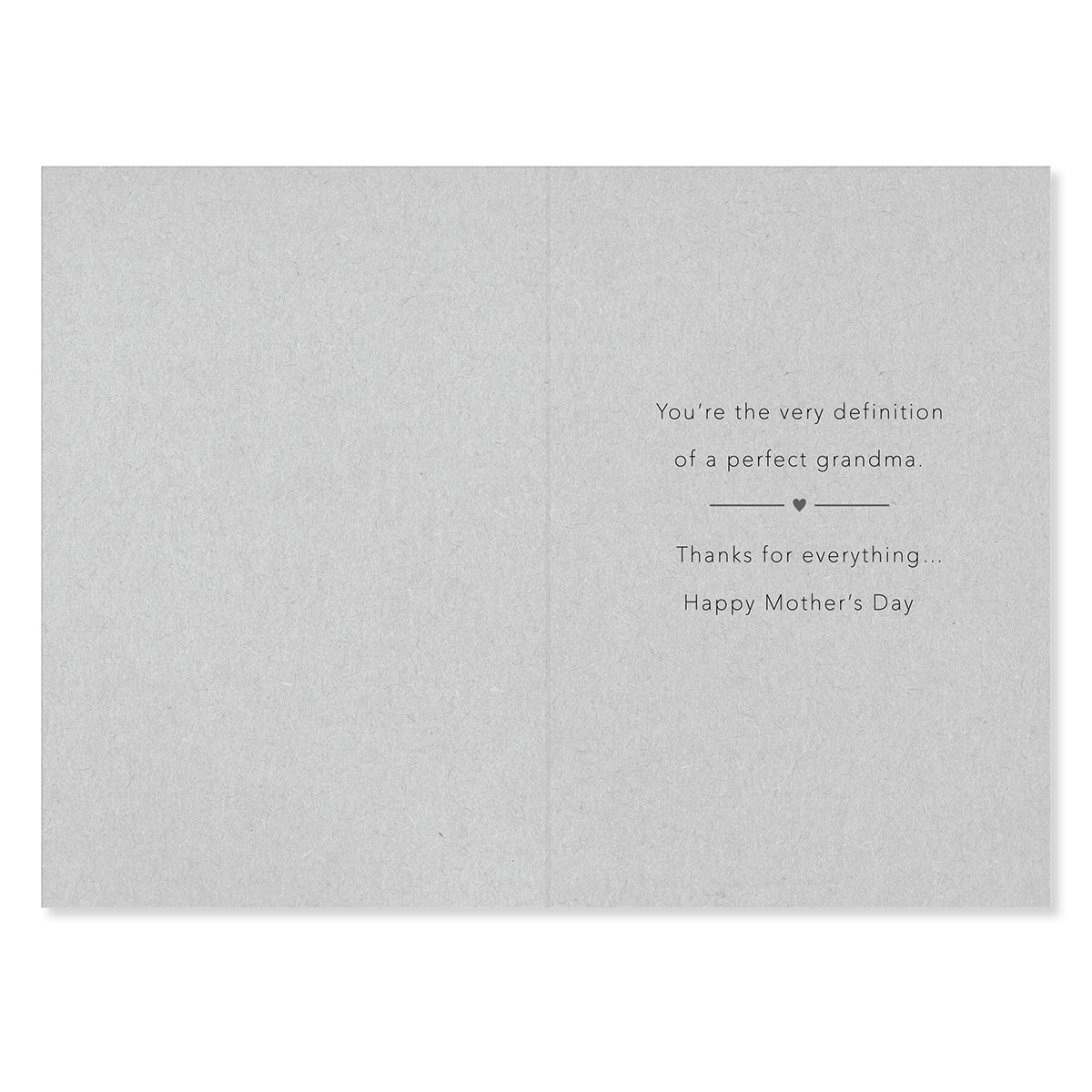 Hallmark Mother's Day Card - Grandma, interior design, light grey background, printed message for grandma