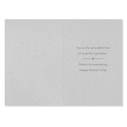 Hallmark Mother's Day Card - Grandma, interior design, light grey background, printed message for grandma