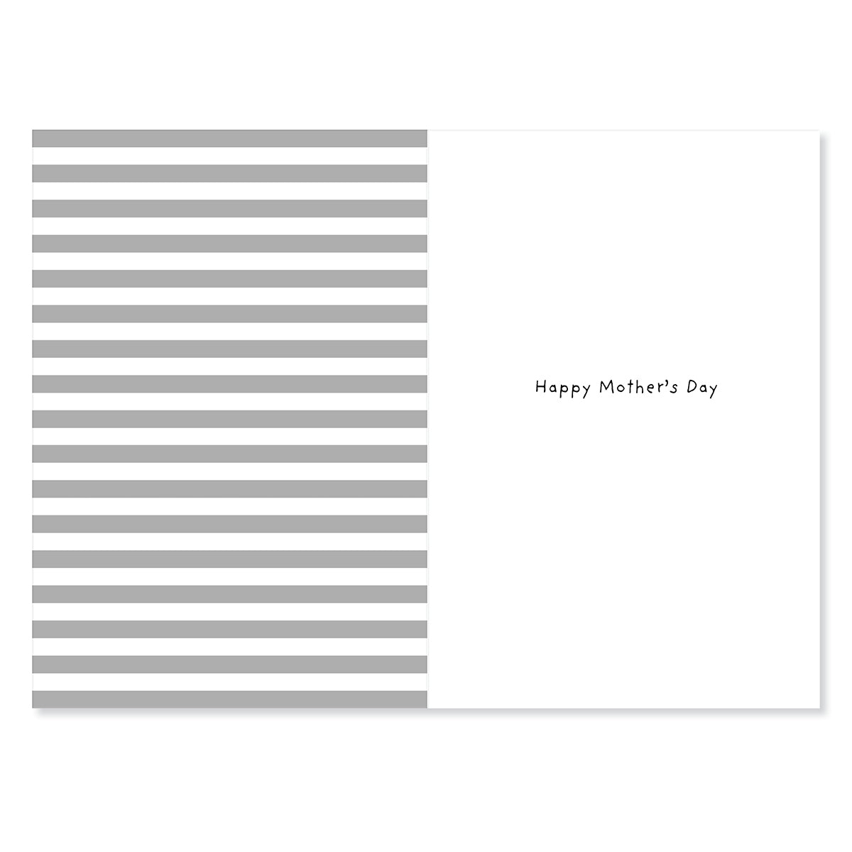 Hallmark Mother's Day Card - Mum, love you berry much featuring a grey striped design with inside text 'Happy Mother's Day'.