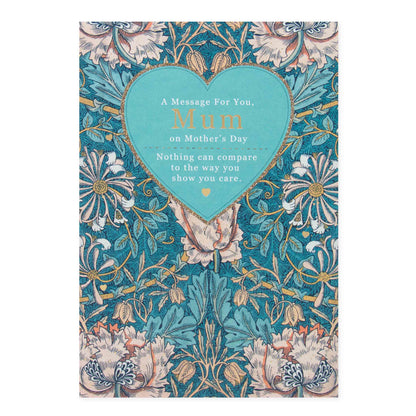Hallmark Mother's Day Card - A message for you Mum featuring intricate floral design and gold foil accents on a blue background.
