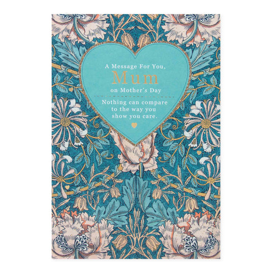 Hallmark Mother's Day Card - A message for you Mum featuring intricate floral design and gold foil accents on a blue background.