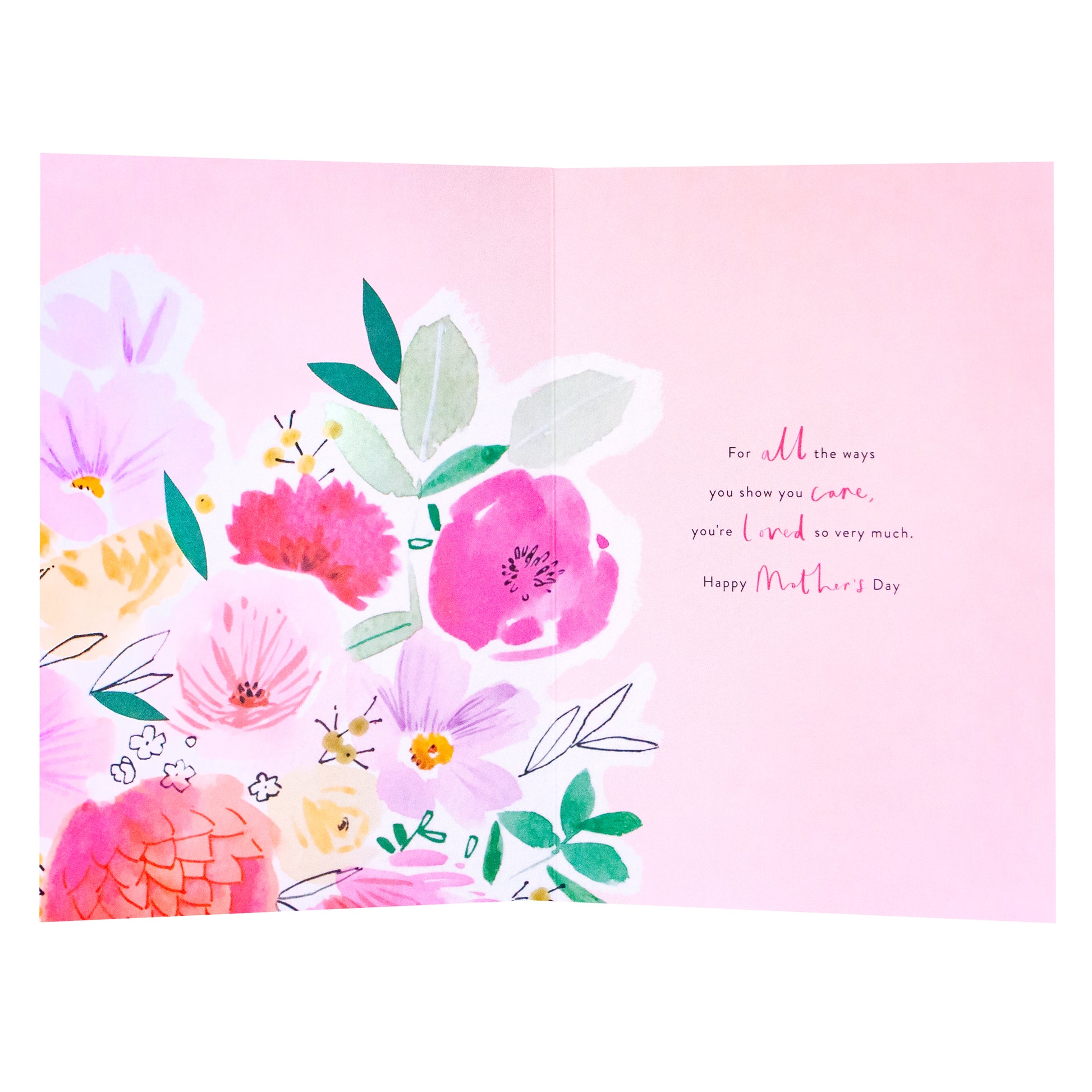 Hallmark Mother's Day Card - Floral Bouquet, interior design featuring colourful florals and heartfelt message for Mother's Day.