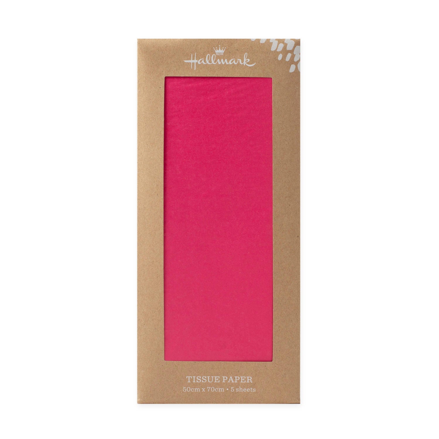 Hallmark 5 Pack Multi-Occasion Tissue Paper Sheet - Shocking Pink in packaging, featuring vibrant pink sheets for gift wrapping.