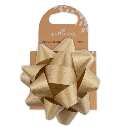 Hallmark Multi-Occasion Gold Grosgrain Fabric Self-Adhesive Gift Bow