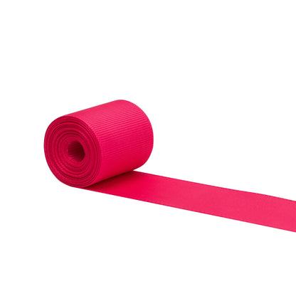 Hallmark Shocking Pink Grosgrain Ribbon - 2m, vibrant pink colour, textured finish, rolled view