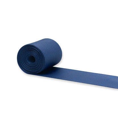 Hallmark Navy Blue Grosgrain Ribbon - 2m, textured finish, rolled ribbon, showcasing rich navy blue colour.