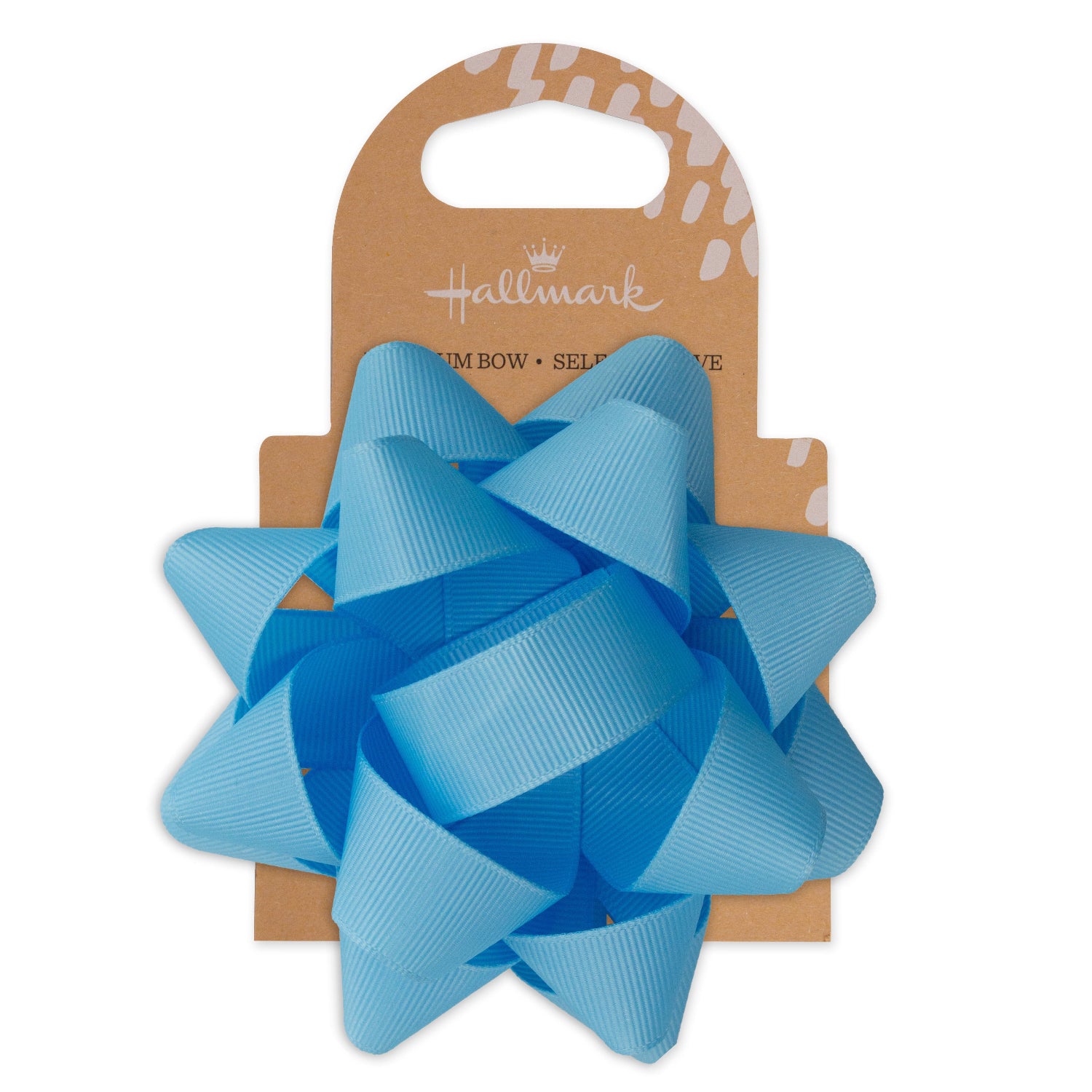Hallmark Premium Fabric Bow - Baby Blue display on packaging, featuring a textured finish and a diameter of 10cm.