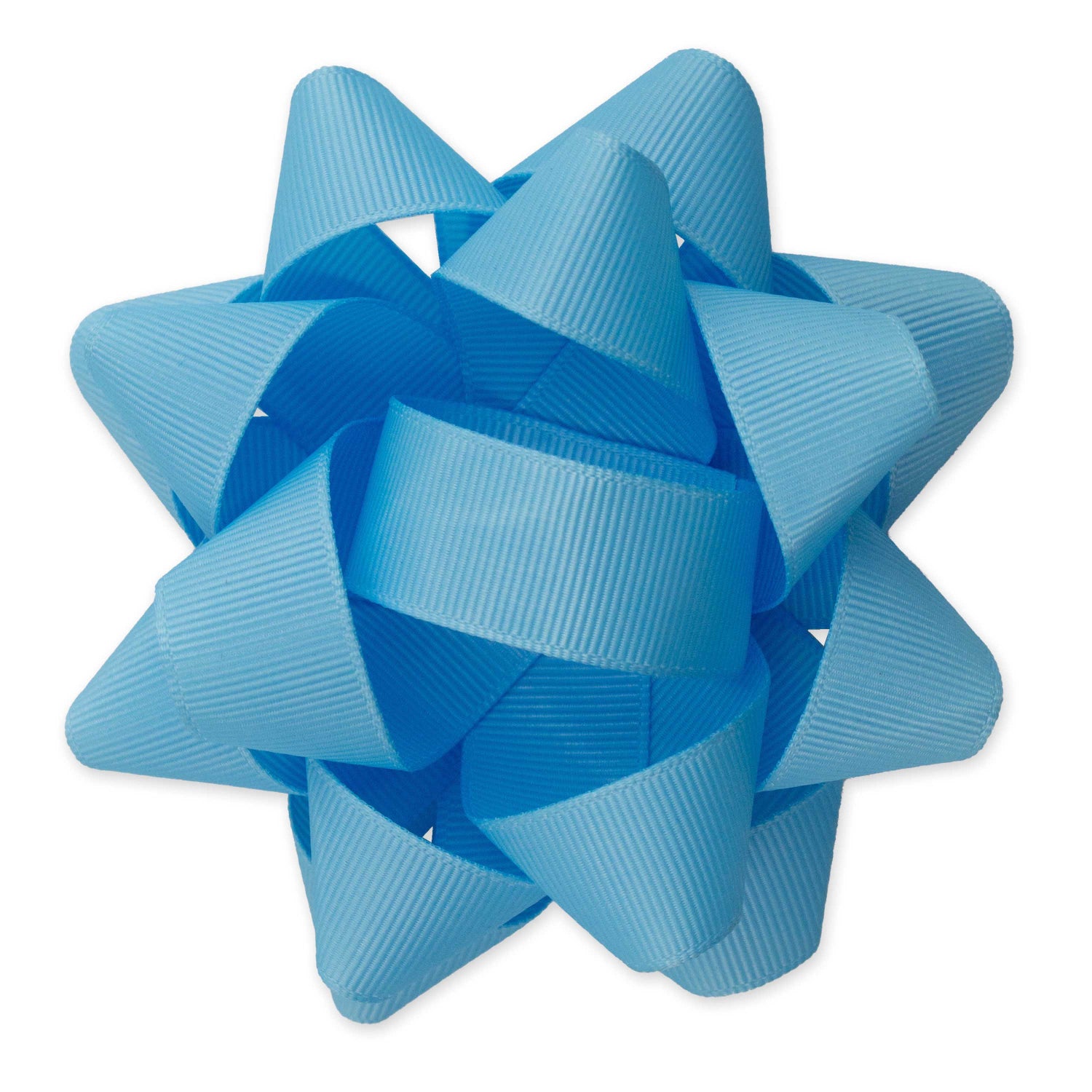 Hallmark Premium Fabric Bow - Baby Blue with textured grosgrain ribbon, flat lay view, diameter 10 cm