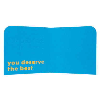 Hallmark Father's Day Card - Someone Special (Braille Card) featuring embossed braille and blue interior with printed message.
