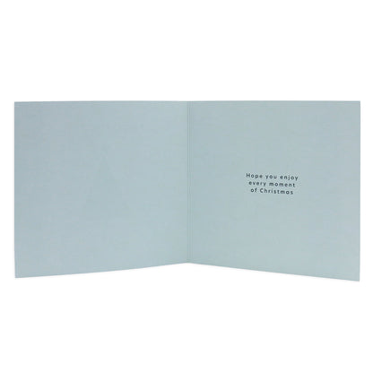 Hallmark Christmas card for son - Enjoy every moment, inside view featuring heartfelt message wishing joy at Christmas.
