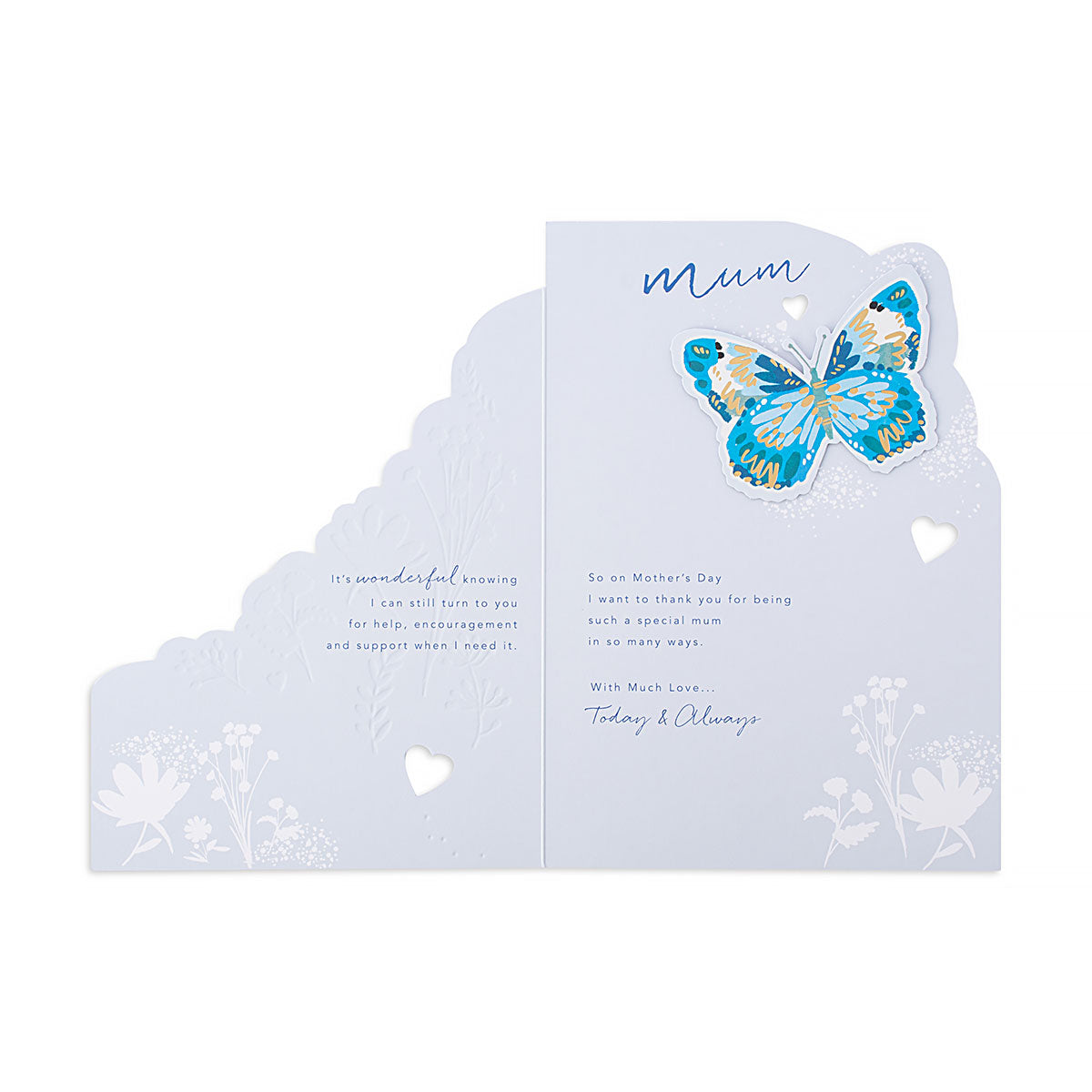 Hallmark Mother's Day Card - Elegant Floral and Butterfly Cut-Out