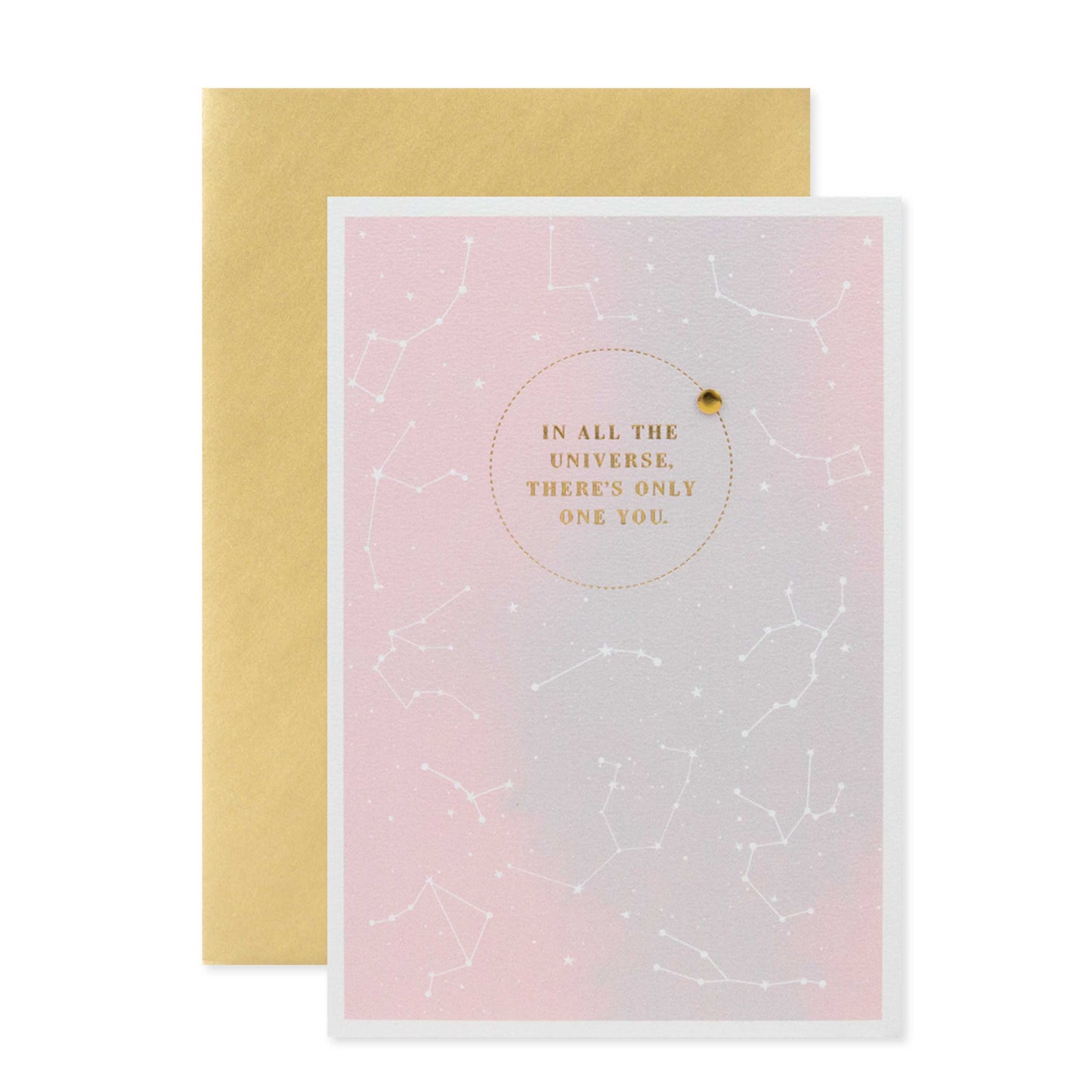 Hallmark Signature Mother's Day Card - In all the universe, there's only one you, featuring gold foil text and paper gem on textured stock.