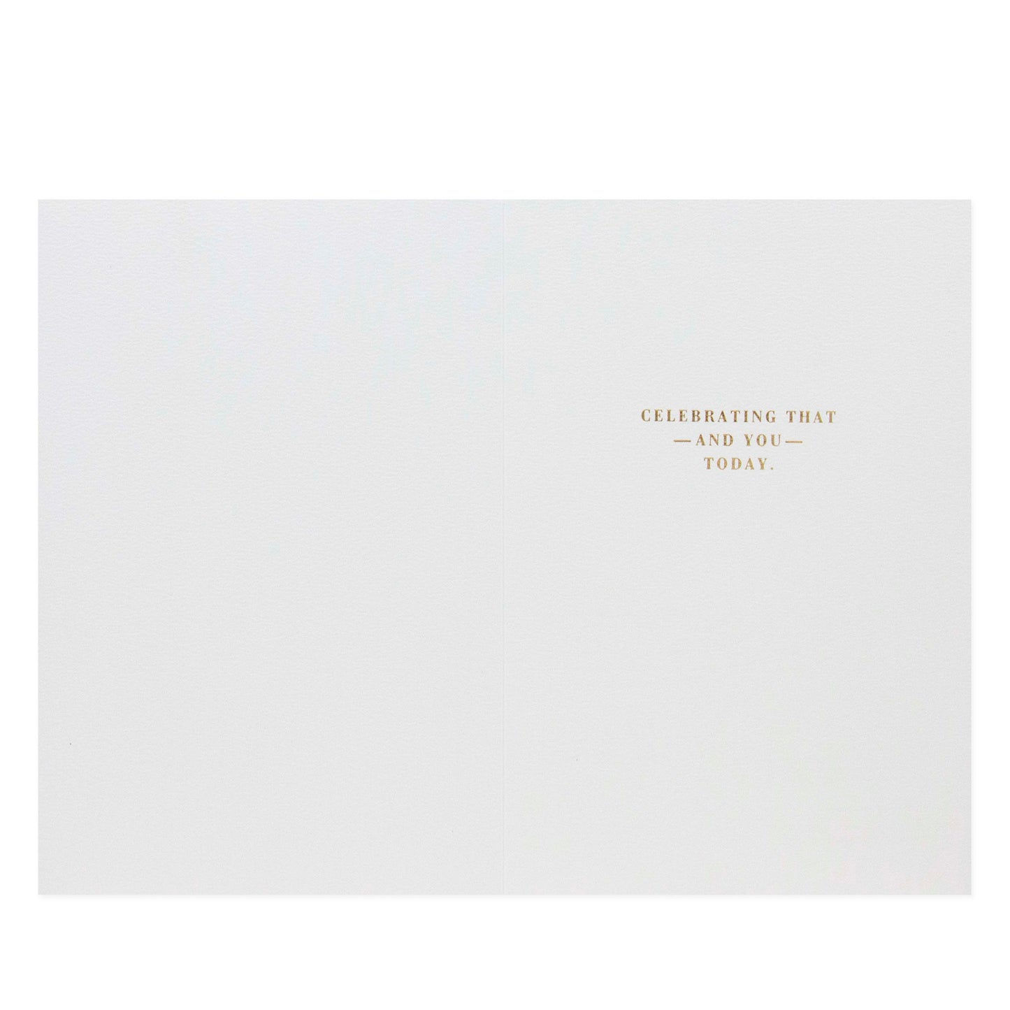 Hallmark Signature Mother's Day Card - In all the universe, there's only one you, interior view, featuring gold foil text on a white background.
