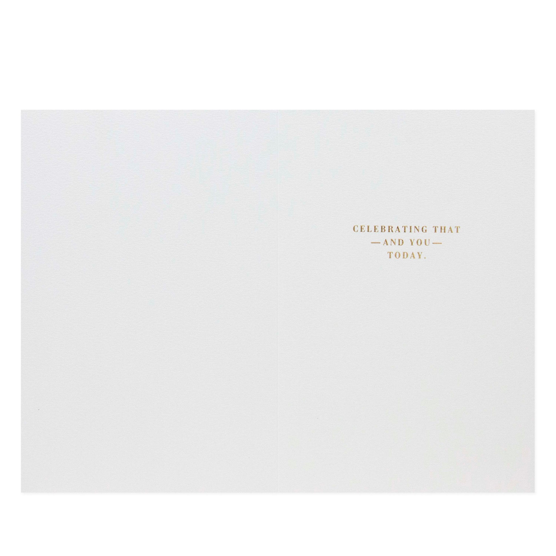 Hallmark Signature Mother's Day Card - In all the universe, there's only one you, interior view, featuring gold foil text on a white background.