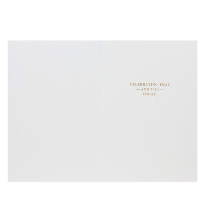 Hallmark Signature Mother's Day Card - In all the universe, there's only one you, interior view, featuring gold foil text on a white background.