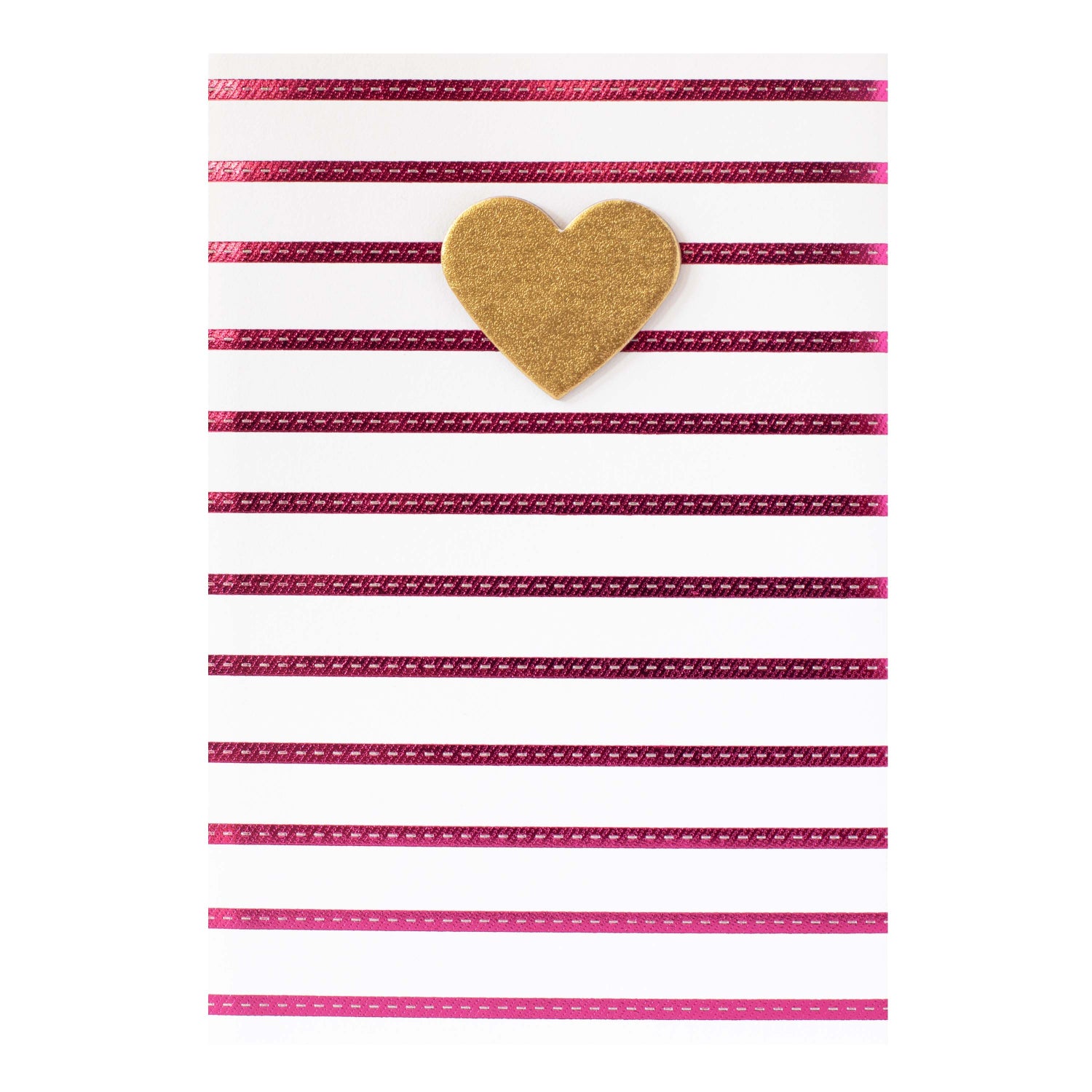 Hallmark Signature Birthday Card - Strength, Spirit, Sparkle with pink foil stripes and a gold foil heart detail on the front.