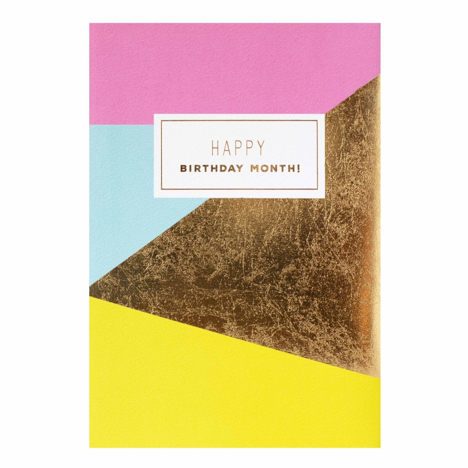 Hallmark Signature Birthday Card - One Day Isn't Enough, colourful geometric design with gold foil accents in a flat lay view.