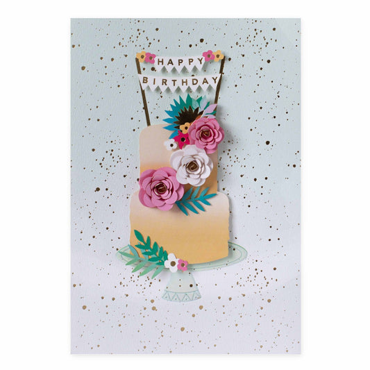 Hallmark Signature Birthday Card - Floral Cake