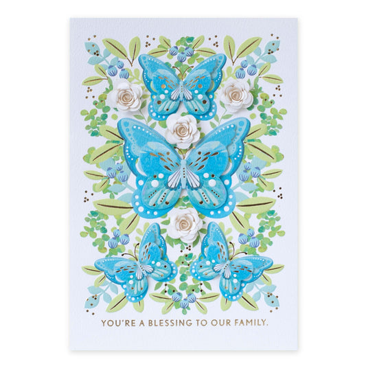Hallmark Signature Birthday Card For Grandmother - Loved So Much featuring 3D butterflies, floral illustrations and embossed details.