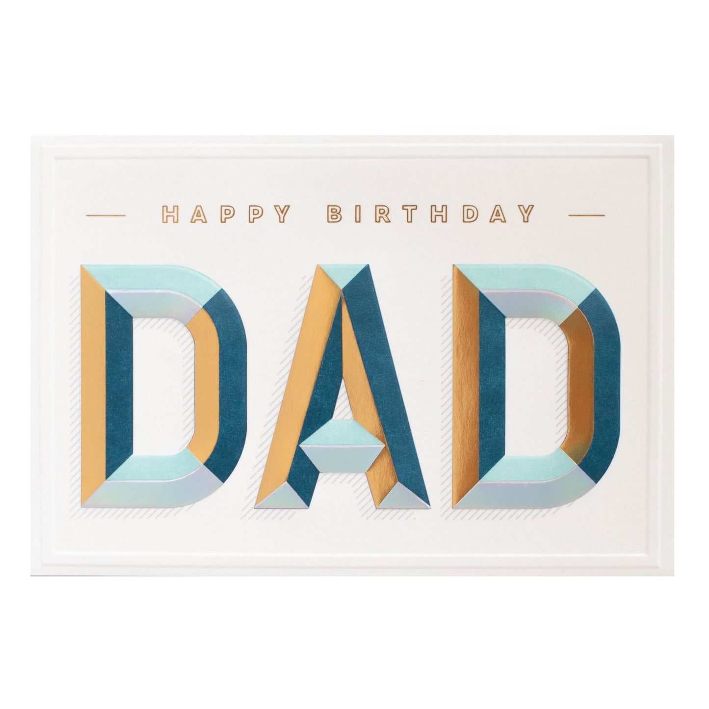 Hallmark Signature Birthday Card For Dad - Awesome As You with embossed lettering and blue and gold colours, front design featuring 'HAPPY BIRTHDAY DAD'