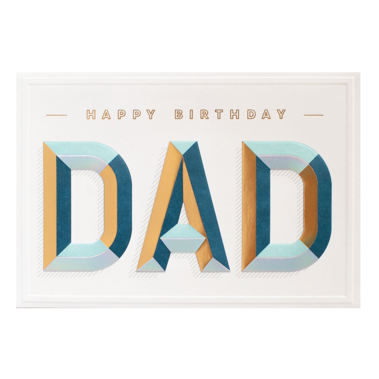 Hallmark Signature Birthday Card For Dad - Awesome As You with embossed lettering and blue and gold colours, front design featuring 'HAPPY BIRTHDAY DAD'