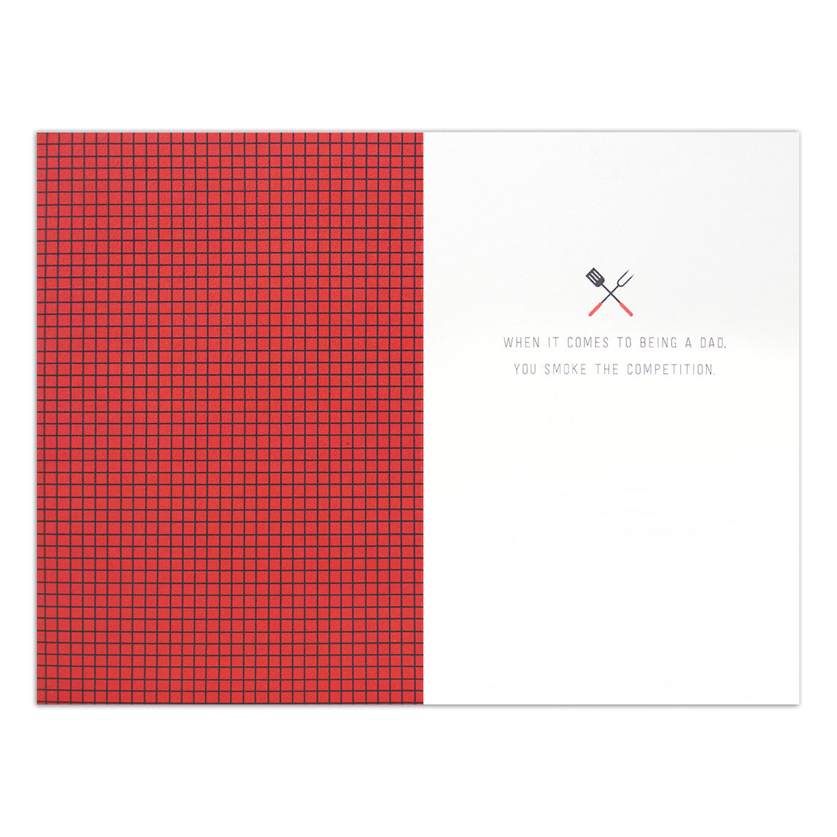 Hallmark Signature Birthday Card For Dad - Smoke The Competition featuring a red checker pattern and humorous text.