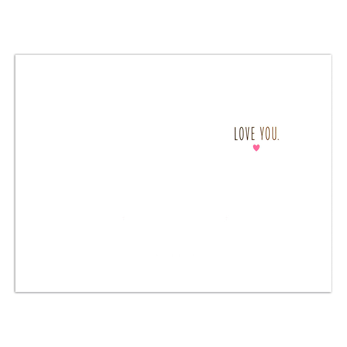 Hallmark Signature Love Card - My Heart, folded card, white with gold lettering, featuring the message 'Love You' in a minimalist style.