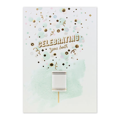 Hallmark Signature Love Celebration Card - Confetti, featuring gold foil and embossed details, with a party popper illustration.