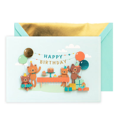 Hallmark Signature Birthday Card - Teddy Bear Picnic
