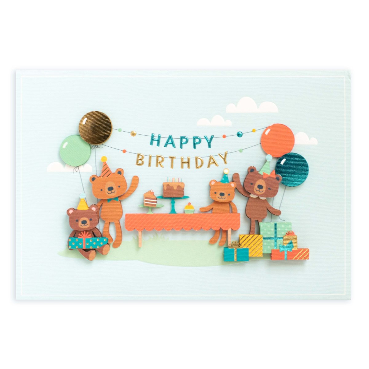 Hallmark Signature Birthday Card - Teddy Bear Picnic
