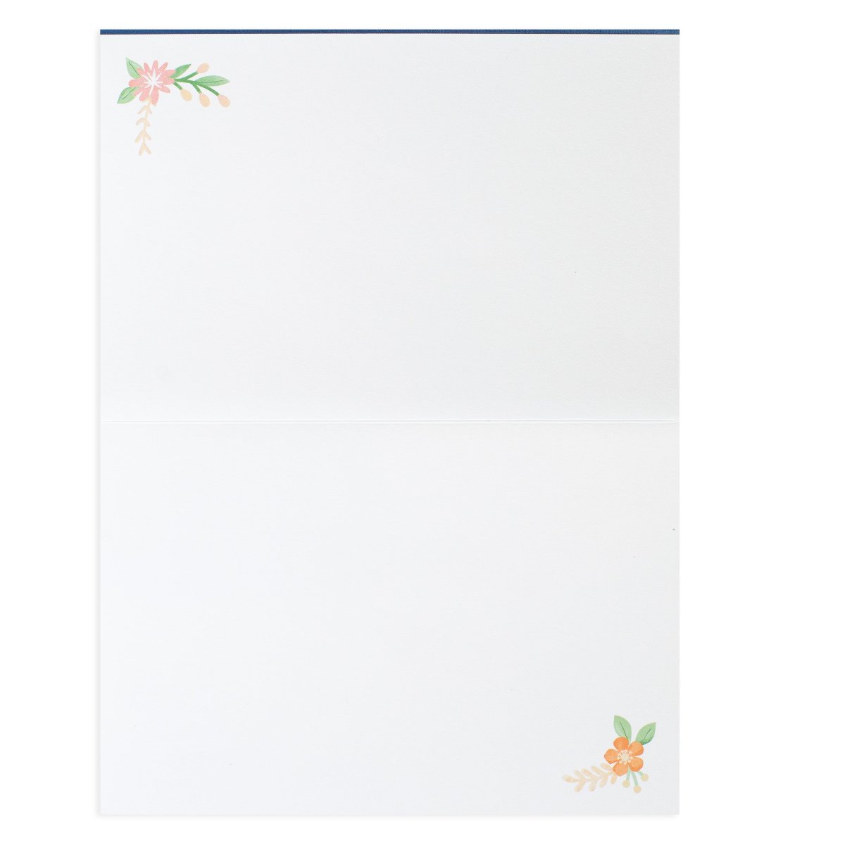 Hallmark Signature Thank You Card - Colourful Florals with floral illustrations in corners and blank interior for personalised messages.