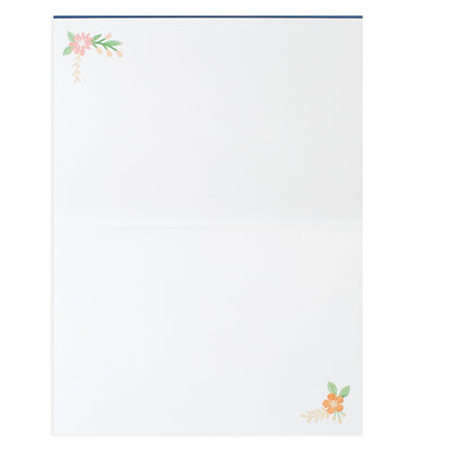 Hallmark Signature Thank You Card - Colourful Florals with floral illustrations in corners and blank interior for personalised messages.