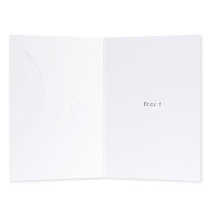 Halcyon by Hallmark Birthday Card – Abstract Shapes, inside view showcasing embossed design and the message 'Enjoy it!'