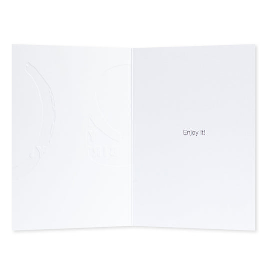 Halcyon by Hallmark Birthday Card – Abstract Shapes, inside view showcasing embossed design and the message 'Enjoy it!'