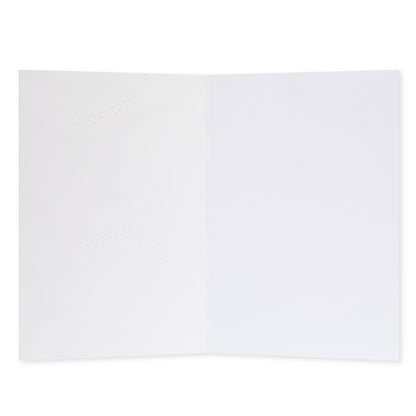 Halcyon by Hallmark Birthday Card – Navy Squiggles, textured interior with embossed 'HAPPY BIRTHDAY' and blank space for messages.