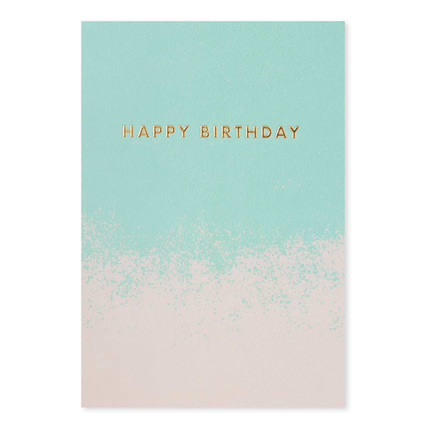 Halcyon by Hallmark Birthday Card – Mint Gradient with gold lettering and a textured surface, displaying a mint to cream gradient.