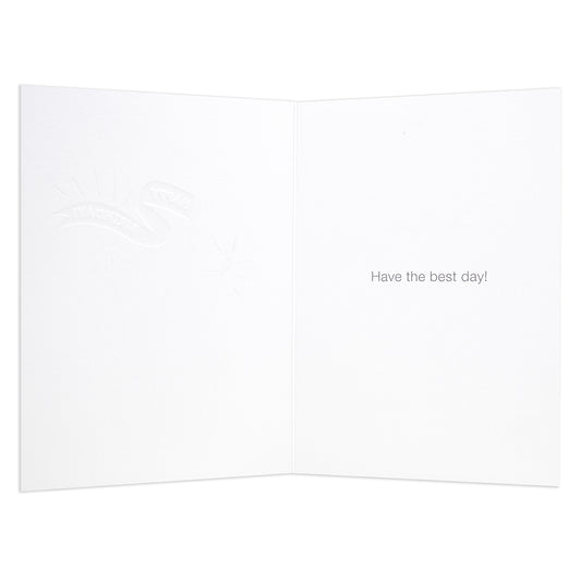 Halcyon by Hallmark Birthday Card – Cupcake, inside view, includes embossed design, features message 'Have the best day!'