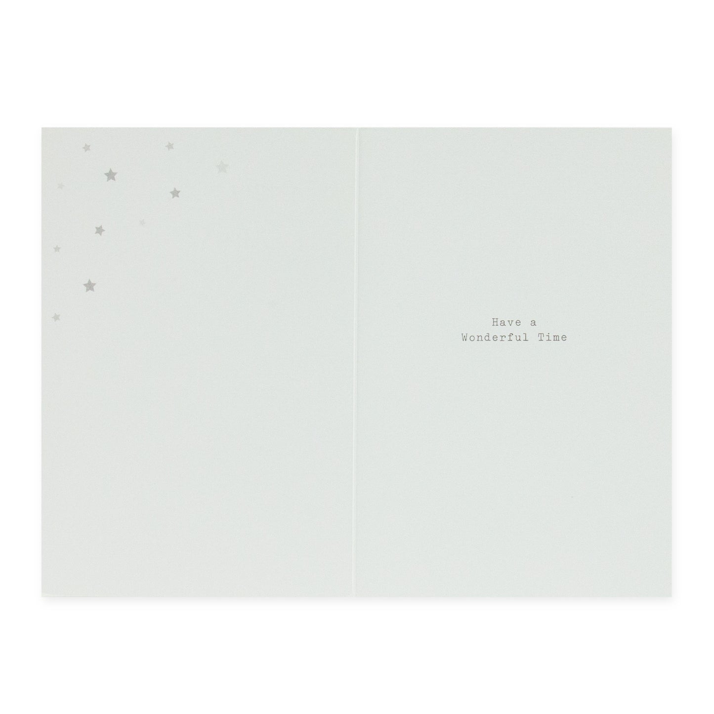 Hallmark Father's Day Card - Everything You Do inside view featuring silver stars and the message 'Have a Wonderful Time'.