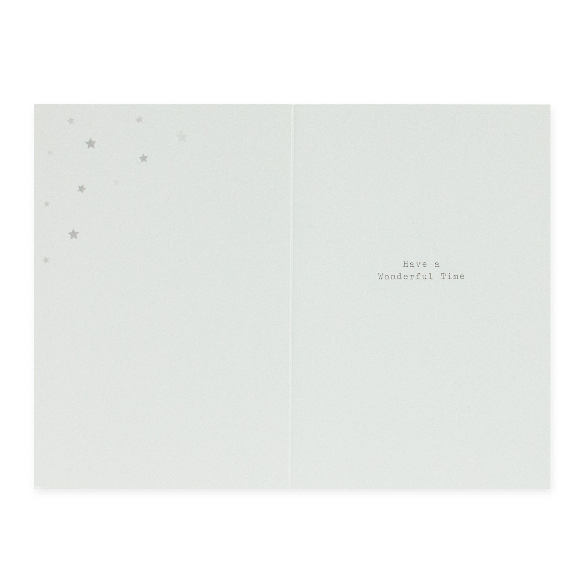 Hallmark Father's Day Card - Everything You Do inside view featuring silver stars and the message 'Have a Wonderful Time'.