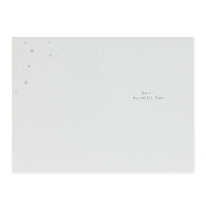 Hallmark Father's Day Card - Everything You Do inside view featuring silver stars and the message 'Have a Wonderful Time'.