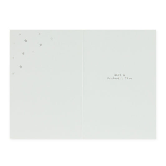 Hallmark Father's Day Card - Everything You Do inside view featuring silver stars and the message 'Have a Wonderful Time'.