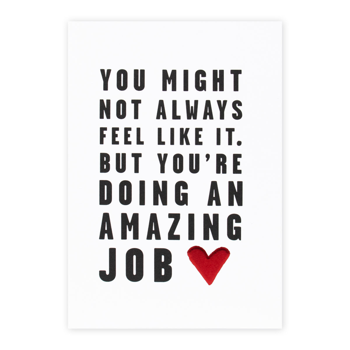 Hallmark Father's Day Card - Amazing Job, stylish card with embossed text and red heart detail on a white background.