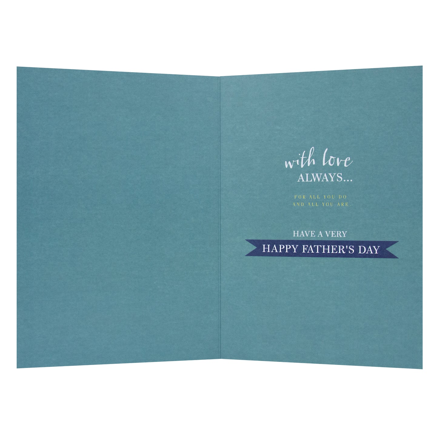 Hallmark Father's Day Card - Heart of the Family, interior view, featuring heartfelt message and gold lettering, Australian design.