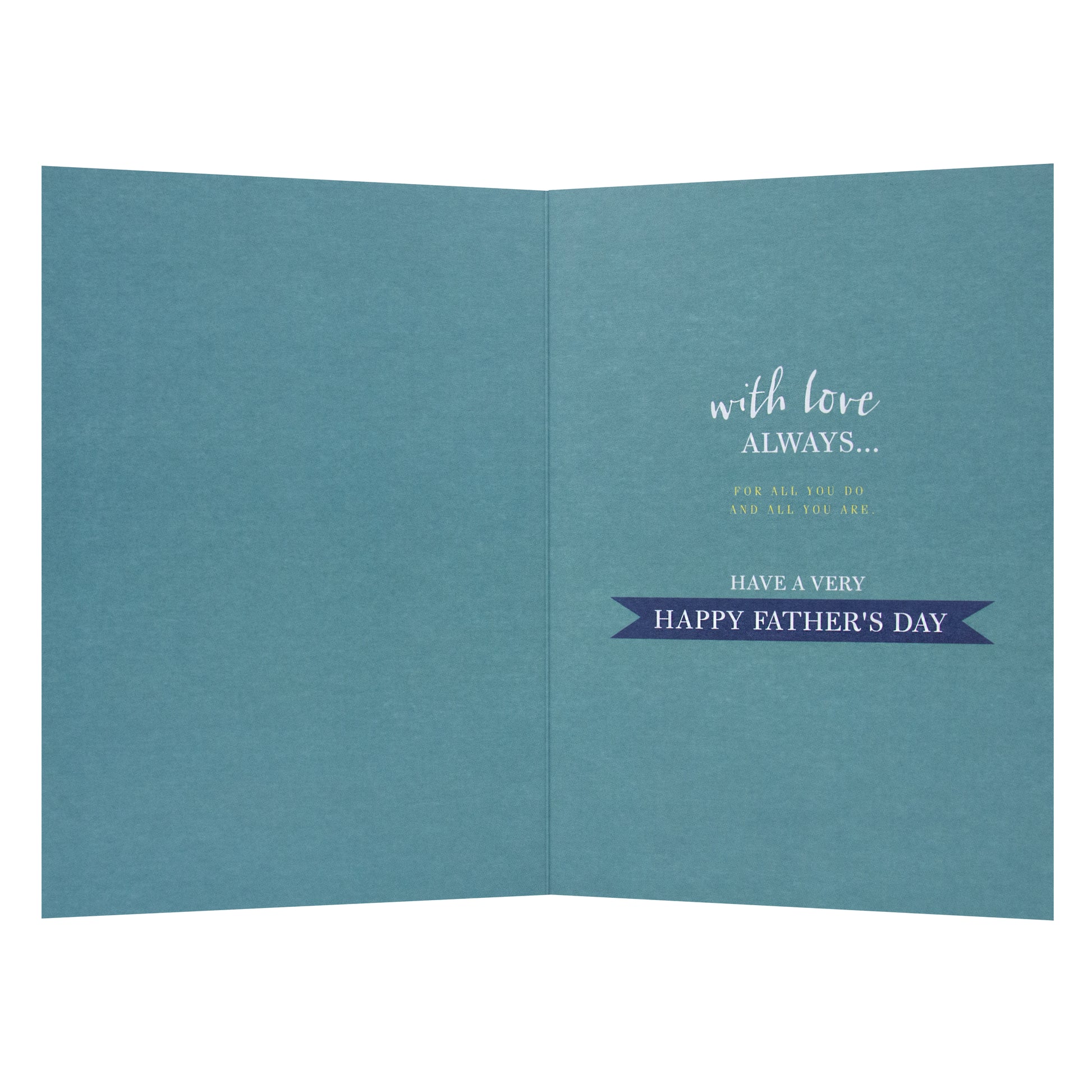 Hallmark Father's Day Card - Heart of the Family, interior view, featuring heartfelt message and gold lettering, Australian design.
