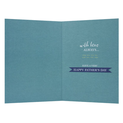 Hallmark Father's Day Card - Heart of the Family, interior view, featuring heartfelt message and gold lettering, Australian design.