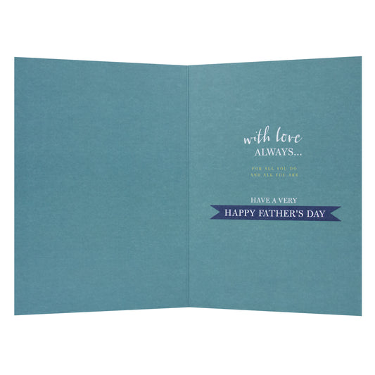 Hallmark Father's Day Card - Heart of the Family, interior view, featuring heartfelt message and gold lettering, Australian design.