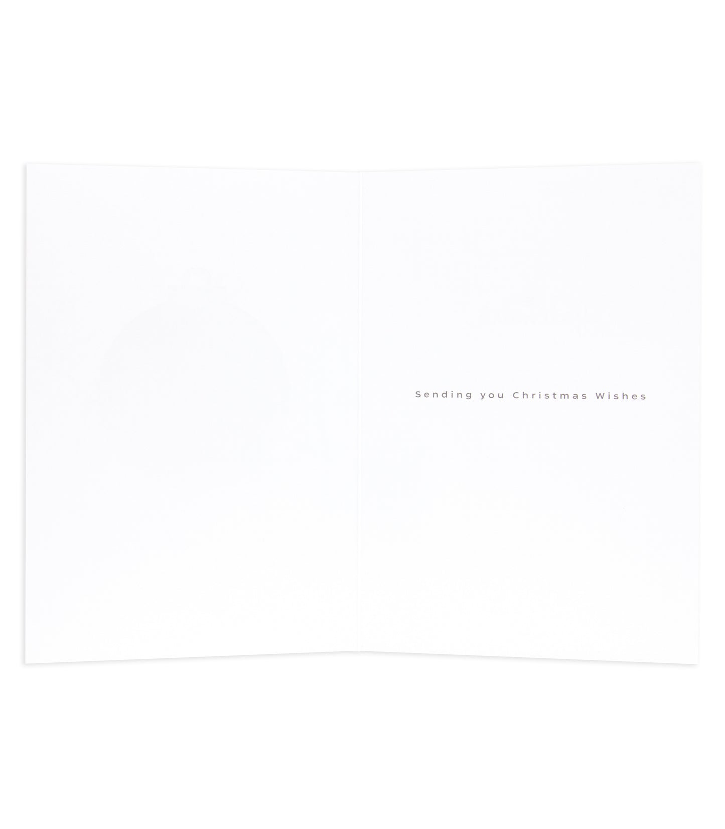 Merry Xmas Deck Classic Reg greeting card, blank interior with elegant text, sending you Christmas wishes.
