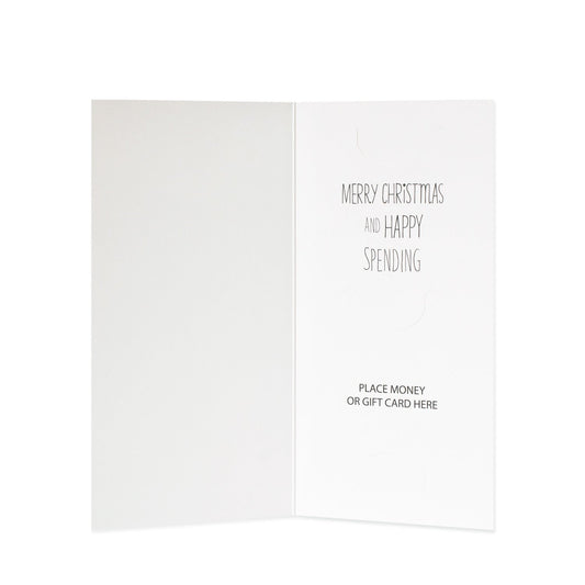 Hallmark Money Wallet & Gift Card Holder -Treat Yourself interior showing festive message for cash and gift card placement